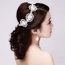 Clearance] Bride wedding headdress floral headdress photo studio jewelry pan hair 2021 New Performance red 1002