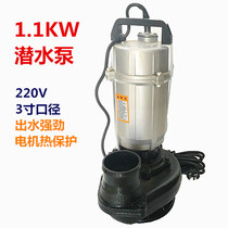 1 1KW1100W3 inch submersible pump home agricultural large flow drainage and irrigation pond pumping three-phase 380V single phase 220V