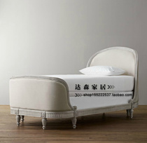 American export solid wood furniture European antique solid wood childrens bed French retro solid wood old bed