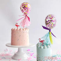 Cake decoration transparent balloon multicolored paper small round piece balloon decoration dessert cake decoration balloon