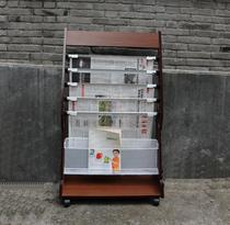 Jiawei factory price direct wooden iron net newspaper book and newspaper rack information wooden magazine rack display rack publicity rack