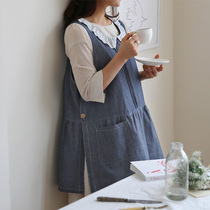 Korean doll collar cotton lace cotton apron vest kitchen work clothes