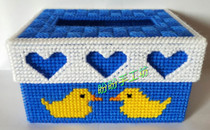 Solid embroidered 3D cross embroidered living room bedroom cartoon cartoon drawing paper box series safe duck paper towels box material bag