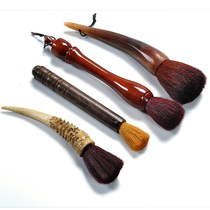 Xike Kung Fu tea accessories Tea ceremony Large ebony horn sheep horn raising pot pen Tea sweep raising pot pen Brush