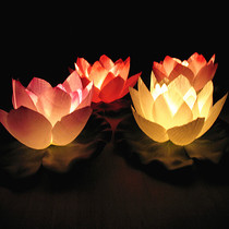 New large silk cloth lotus lotus lamp Plastic water lamp River lamp wishing lamp Wedding creative gift festival direct sales