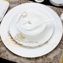 Luxury Restaurant Dining restaurant Dining Supplies Star Hotel Swing Table Cutlery Bone Porcelain-like Pendulum Table Suit