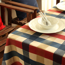 Cotton tablecloth fabric cotton plaid American household rectangular British tablecloth square cotton small square