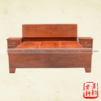 Mahogany double bed Burmese rosewood plain double bed large fruit red sandalwood thickened large board bed all single board thickened
