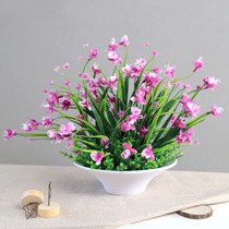 Simulation flower dancing orchid flower artificial flower plastic flower living room decoration set flower ornaments simulation plant green plant