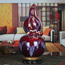 Jingdezhen Ceramic Jing Kiln Vase Modern Home Living Room Decoration Crafts Classical Gourd Bottle Ornaments