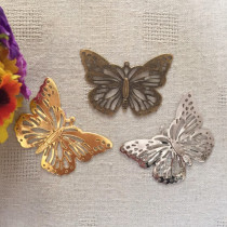 Special price ancient wind DIY hairpin accessories accessories 30 * 50mm gold white K color ancient bronze color iron butterfly flower sheet