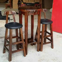 Zhengzhou Solid Wood Bar Chair Brief Bar Bench Bar Bench Bar Bench High Footstool Front Desk Chair Bar Table And Chairs High Foot Chair