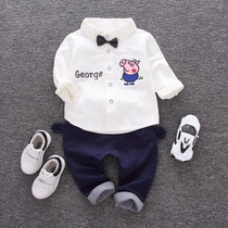 Mens treasure handsome shirt 1 Autumn 2 to 4 Boys 5 version 6 to 7 children long sleeve suit 9 months 3 years old