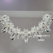 Glass diamond jewelry handmade DIY wedding dress waist material Performance suit adhesive diamond collar dress decorative strip diamond jewelry
