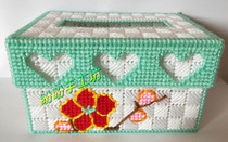 Solid Embroidered Living Room Bedroom Cartoon Cartoon Cartoon Small Drawing Paper Box One-Plum Tissue Box Finished Product Pre-sale