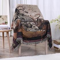 American retro sofa towel classic motorcycle locomotive truck literary sofa blanket Nordic blanket shooting