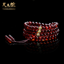 Tianguang Hui blood pearl hand string 108 women Buddha beads Amber bracelet natural amber hand string female model with certificate