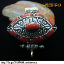Nepal pure handmade 925 pure silver inlaid with natural jewel case pendants hanging pendant amulet