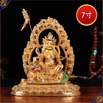 Pure copper treasure Tianwang Tibet Tantric God Guardian Buddha statue ornaments batch imitation Nepal full gilt 7 inches