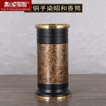 Buddha Buddhist supplies Pure copper hand-inlaid broken gold exquisite incense tube ornaments dedicated to the essence of the Buddha hall Temple