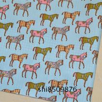 Nylon waterproof fabric fabric handmade DIY suitcase protective cover thick schoolbag tablecloth * horse sky blue