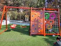 Kindergarten Outdoor Multifunctional Swing Combinations Climbing Frame Children Fitness Training Solid Wood Tire Swing climbing rack