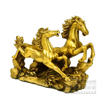 Copper horse ornaments to successfully set up double horse home decoration ornaments large