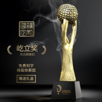 Standing Award Creative Crystal Trophy Customized Resin Team Champion Annual Awards souvenirs Customized production lettering