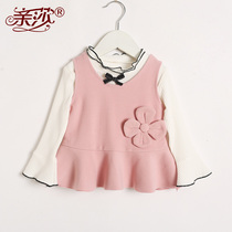 (two sets) Spring new girl kit for infant and leisure two sets of kiddie dress baby two sets
