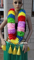 Hawaii big flower piece encryption wreath award props Wreath chest ring Neck ring Sports games dance performance props