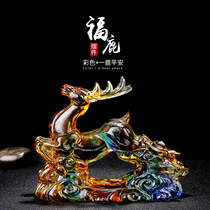 Car ornaments Deer solid glass All-in-one personality creative decorations Car interior decoration car decoration