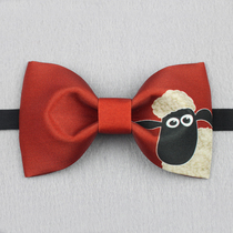 notknot original high quality handmade neckline groom with small lamb red printed butterfly knot gift