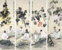 (Yi Jia Calligraphy) C24547 Li Chun Wencha Cultural Character National Painting Friendship Diagram (3 4 screen)