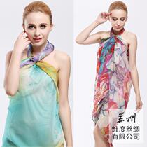 Suzhou True Silk brand scarf Summer new long scarves shawl silk towels 100 hitch a bohemian wind