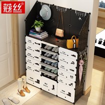 Cloth Art Shoe Cabinet Wardrobe Brief Modern Large Door Hall Cabinet Drawer-Type Shoe Rack Special price cabinet imitation wood grain European-style cupboard