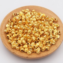 Imported 14K gold package small gold beads loose beads Partition beads Block beads Watermelon pattern car flower beads diy jewelry handmade accessories materials