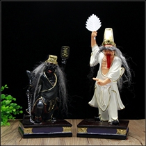 Black and White Impermanence seven master eight master uncle second uncle resin Buddha statue crafts ornaments 12 inches