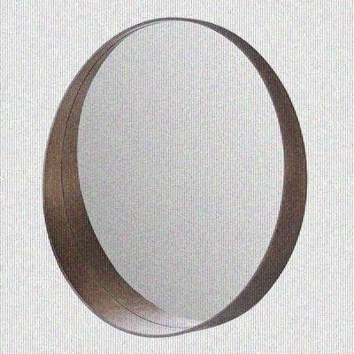 European solid wood toilet mirror bathroom mirror wall-mounted cosmetic mirror toilet toilet bathroom round mirror