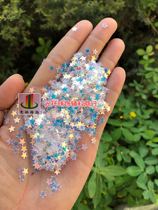 DIY sequin material 3mm 4mm non-porous small star sequin magic color flashing five-pointed star sequin face makeup patch