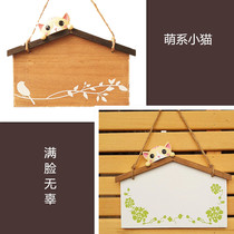 Meng kitten Baby Kindergarten door number listed creative home decoration European-style wooden personality Wall customization