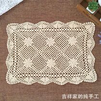 Handmade crochet hook table tablecloth foreign trade Japanese hollow cotton multi-purpose cover cloth mat crochet sofa towel