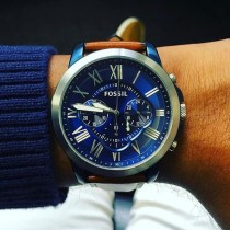 USA Fossil Fossil FS5151 Fashion Blue Large Dial Sports Casual Quartz Waterproof Mens Watch