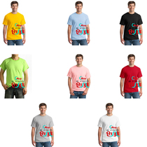 Blank Solid Short Sleeve T-Shirt Men Round Neck Heat Transfer Pure Cotton Culture Shirt Bottoming Shirt Painting Hand Painted Print