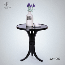 New Chinese style solid wood corner sofa a few round a few small coffee table flower table clubhouse model room home living room furniture