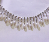 Sexy horse-eye pearl pendant tassel shiny rhinestone chain belly dance clothing bra dress collar hand seam drill strip