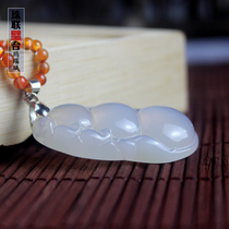 520 Gift Natural Agate Ice Seed Jade Medullary Four Season Bean Pendant Necklace Crystal Jade Peanut Hang Pendant Lady