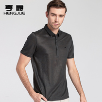 New linen short sleeve T-shirt men solid color business casual lapel half sleeve polo shirt summer mens shirt Ramie T