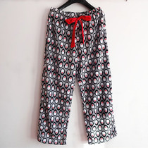 Japanese fleece mens and womens pajamas trousers home clothing home pants increased fattening trousers