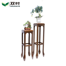 Double leaf furniture solid wood modern Chinese furniture flower pot stand living room solid wood flower stand solid wood ornaments Red Oak