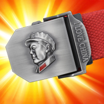 Taizu head alloy buckle head canvas belt Outdoor casual pants belt thickened extended chairman head belt